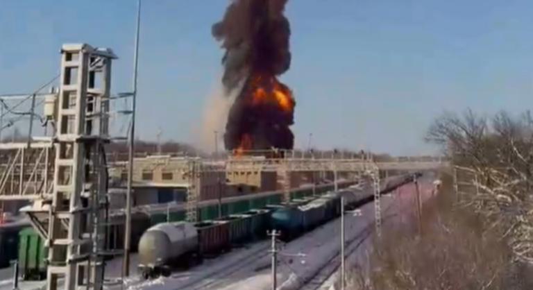 Szabotázst hajthattak végre az orosz hadsereg ellen, óriási tűzgömb emelkedett az égbe