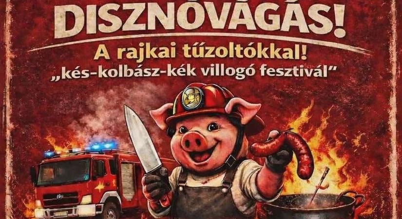 Falusi disznóvágás Rajkán – kolbász, jókedv és élőzene a tűzoltókkal