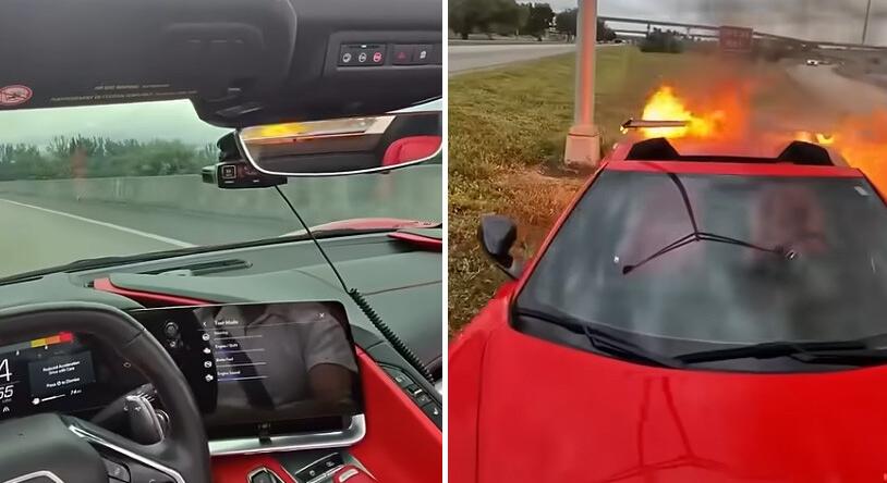 A legszörnyűbb látványt pillantotta meg a tükörben egy Corvette sofőrje