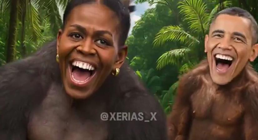 Hatalmas port kavart Donald Trump videója, majmokként ábrázolta az Obama házaspárt