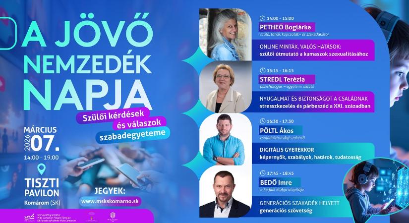 A Jövő Nemzedék Napja – Szülői kérdések és válaszok szabadegyeteme Komáromban
