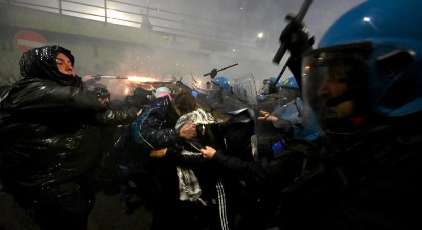 Elszabadult a pokol Olaszországban: ugrásra készen álltak az anarchisták, csak könnygázzal tudták megállítani őket