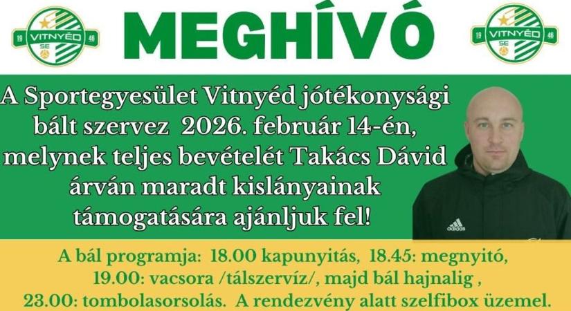 Két árva kislányért szerveznek jótékonysági sportbált Vitnyéden