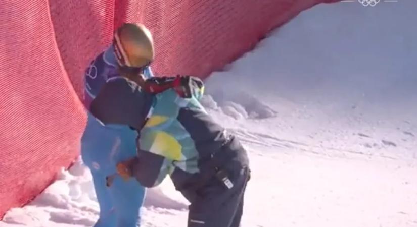 A ruhája is kiégett, annyira hosszan csúszott a bukása után egy olasz alpesi síző
