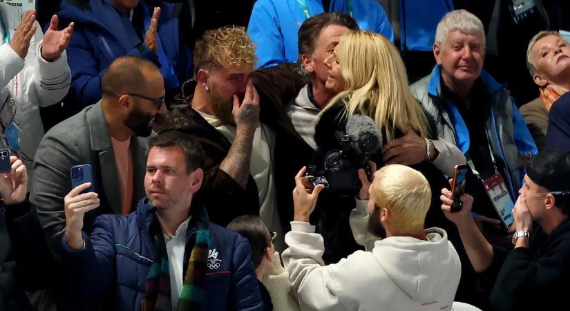 Téli olimpia: a kőkemény Jake Paul elsírta magát a lelátón menyasszonya sikere után