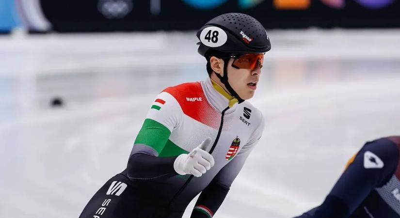 A rövid pályás gyorskorcsolyázó Moon Wonjun negyeddöntős 1000 méteren