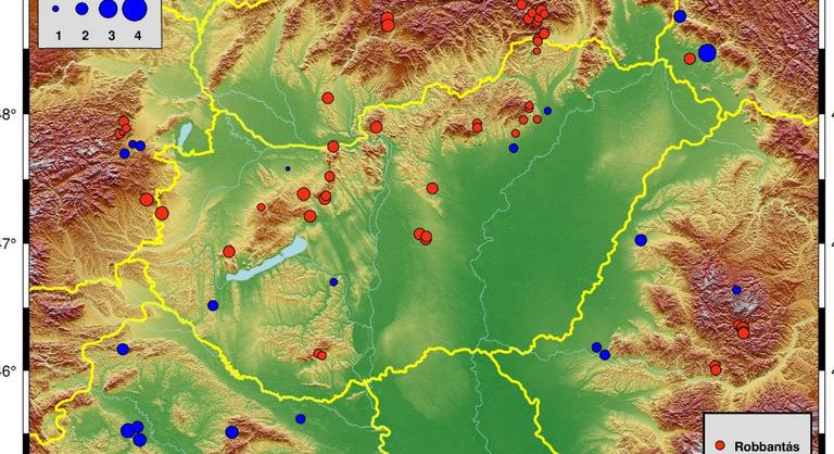 Több földrengés történt Magyarországon, néhány mozgást robbantások okoztak