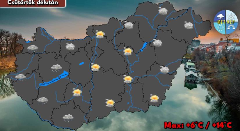 15 fok közelében is mérhetünk csütörtökön