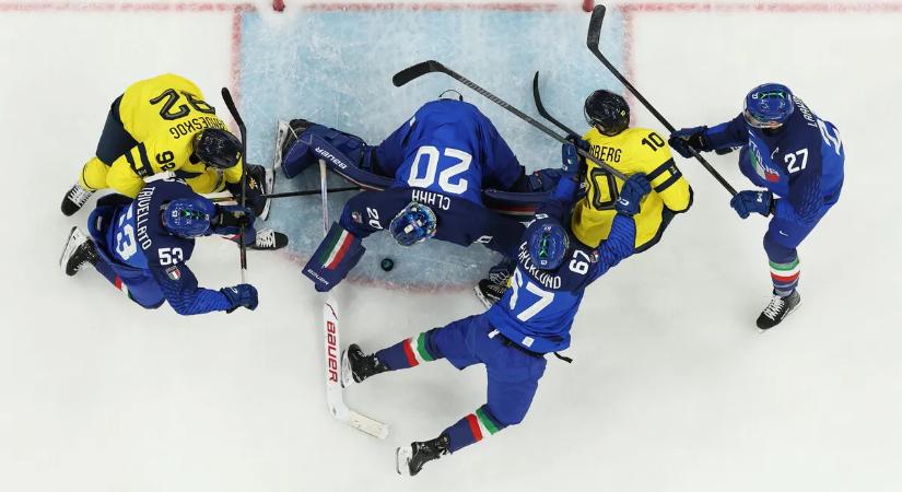 Téli olimpia: a svédek megszenvedtek a házigazda olaszokkal a férfi jégkorongtornán