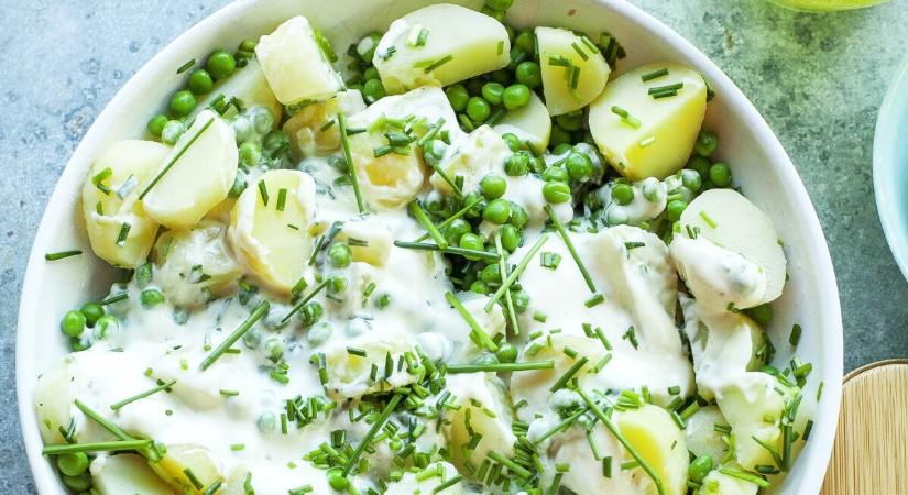 Zöldborsós-snidlinges krumplisaláta