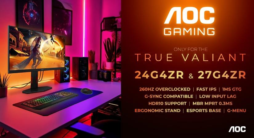 Pénztárcabarát AOC monitorok jöttek gyors képfrissítéssel