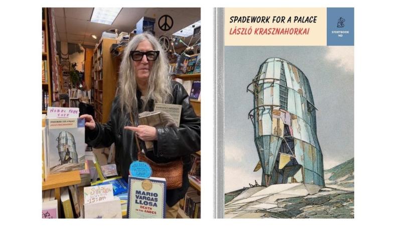 Krasznahorkai László könyvével fotózkodott Patti Smith