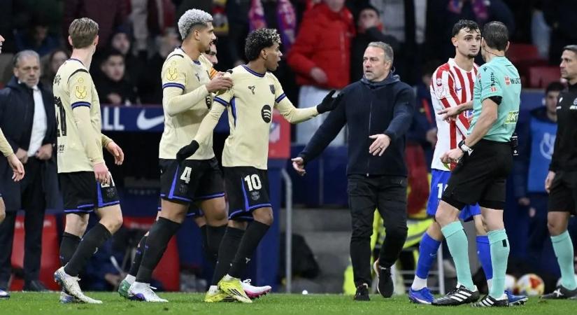 Lamine Yamal nekiment az Atlético focistájának, le kellett fogni – videó