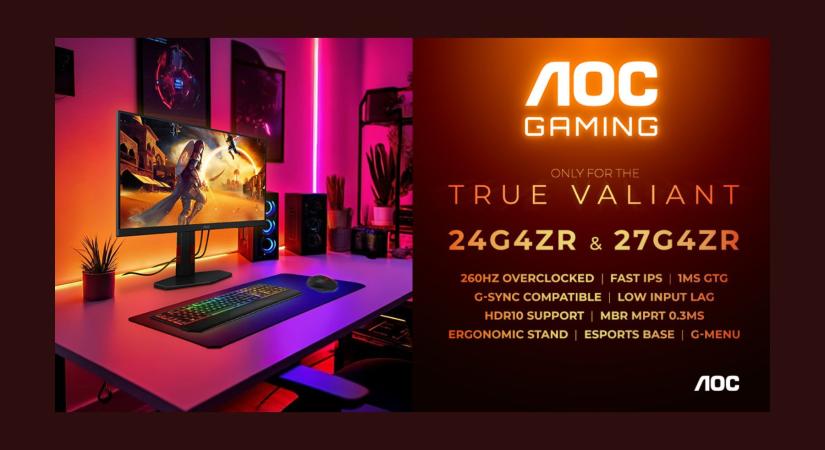 Az AGON by AOC pénztárcakímélő, 260 Hz-es modellekkel bővíti a G4 sorozatot