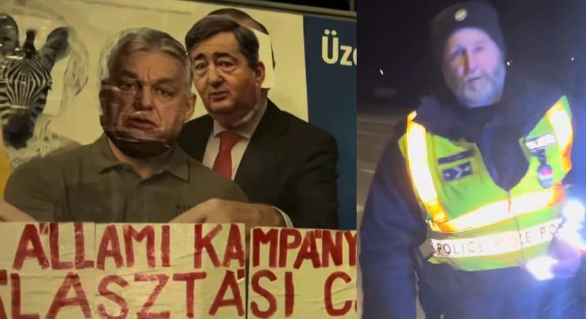 Erőszakkal védték meg a rendőrök a kormány néphülyítő plakátját