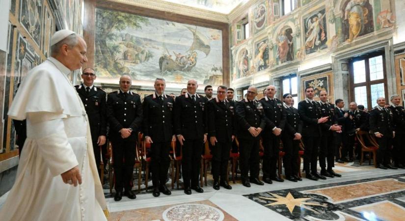 Leó pápa a római csendőrökhöz: Újra fel kell fedeznünk a keresztény üzenet lényegét