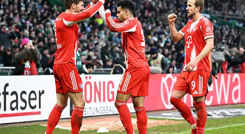 Bundesliga: sima győzelmet aratott a Bayern München a Werder Bremen otthonában – videóval