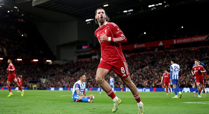 FA-kupa: Szoboszlai és Kerkez remeklésével gázolt át a Brightonon a Liverpool – videóval