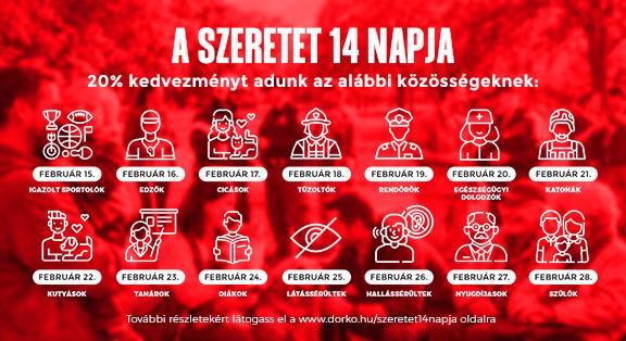 "A szeretet 14 napjával" ünnepli a Dorko a hazai közönségekben rejlő erőt