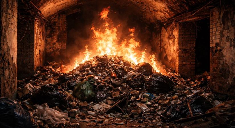 Pince égett a debreceni belvárosban