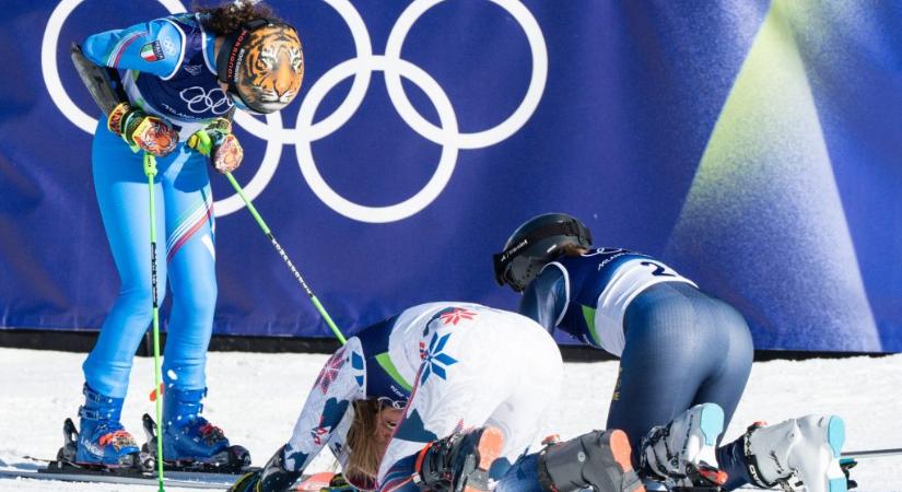 Térdre borultak a riválisok a kettős lábtörése után második aranyát nyerő olasz síző előtt