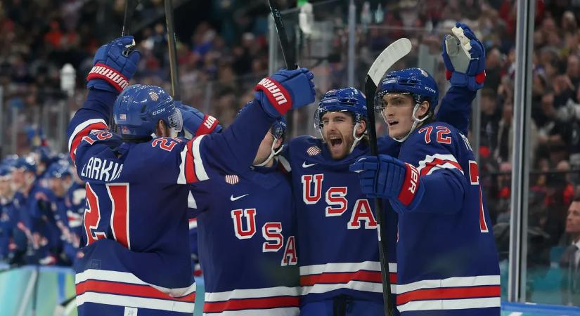Téli olimpia: az amerikaiak csoportelsőként jutottak negyeddöntőbe a férfi jégkorongtornán