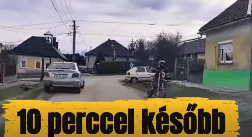 Tíz percen belül kétszer kétszer kapták el a motorost (videó)