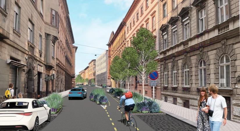 Újabb belvárosi utcát fejlesztenek Pesten: tízszeresére nő a Wesselényi utca zöldfelülete