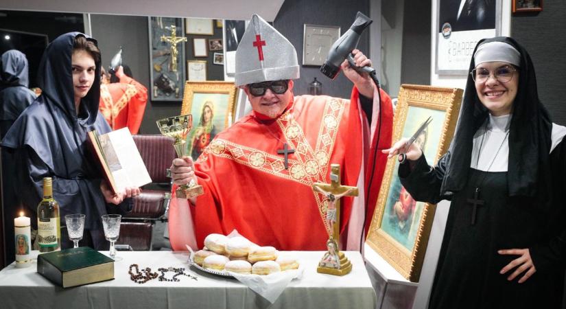 Fodrász farsang: áldás és misebor!