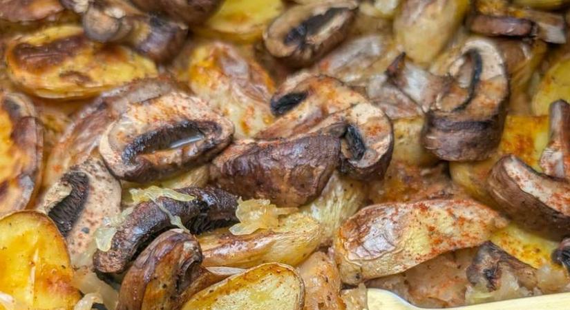 Savanyúkáposzta-ágyon sült gomba és krumpli: olcsó és ízletes fogás