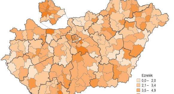 A gyorsan növekvő vállalkozások a működők arányában Magyarországon - grafikon
