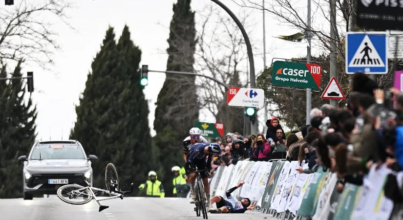 Hónapokra kidőlt a Valter hétfői versenyén nagyot bukó bringás
