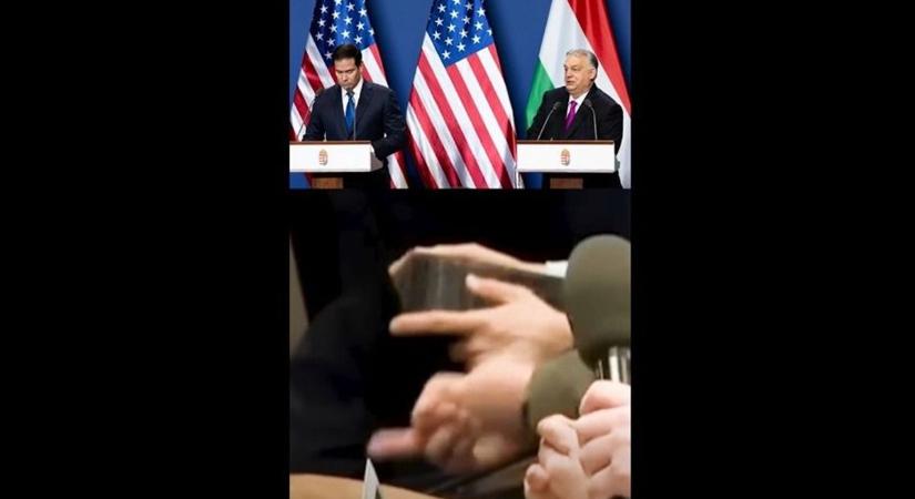 Hajmeresztő jelenet a sajtótájékoztatón: a Bloomberg újságírója bemutatott Orbánnak és Rubiónak (VIDEÓ)