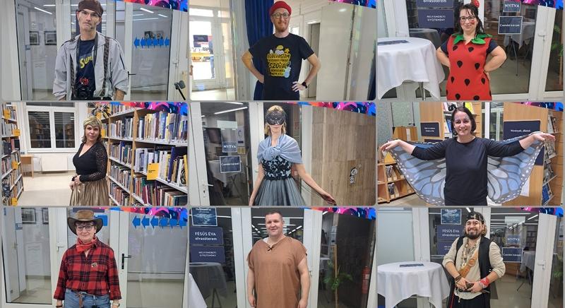 Könyvtárosok jelmezben