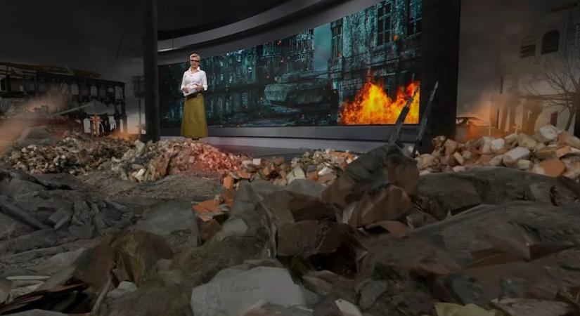 Virtuális lángokkal és rommá lőtt utcákkal indított új háborús propagandaműsort a közmédia