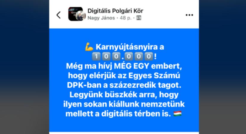 Még mindig a 100 ezres álomhatár eléréséért küzd Orbán Viktor egyes számú Digitális Polgári Köre