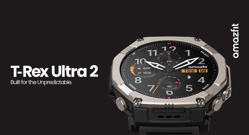 Nagyobb akkumulátorral és több fénnyel megjött az Amazfit T-Rex Ultra 2
