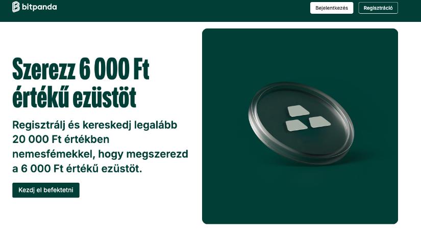 6000 Ft értékű ezüstöt ad új felhasználóinak a Bitpanda, így szerezheted meg a jutalmat