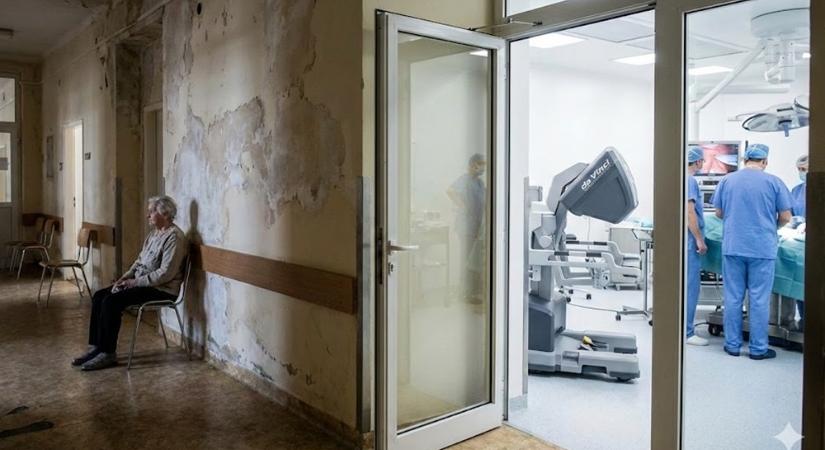 Leszakadó vakolat és robotsebészet – A magyar egészségügy két arca