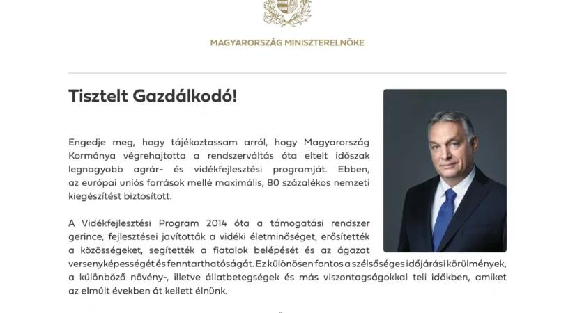 Gőzerővel küldik ki Orbán Viktor gazdáknak szánt ukrajnázó propagandalevelét