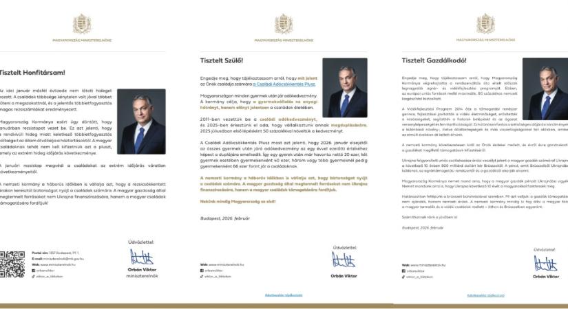 Nincs menekvés Orbán riogatása elől: áram- és gázszámlához, szülőknek és gazdálkodóknak, ügyfélkapun és postán is kiküldik levelét
