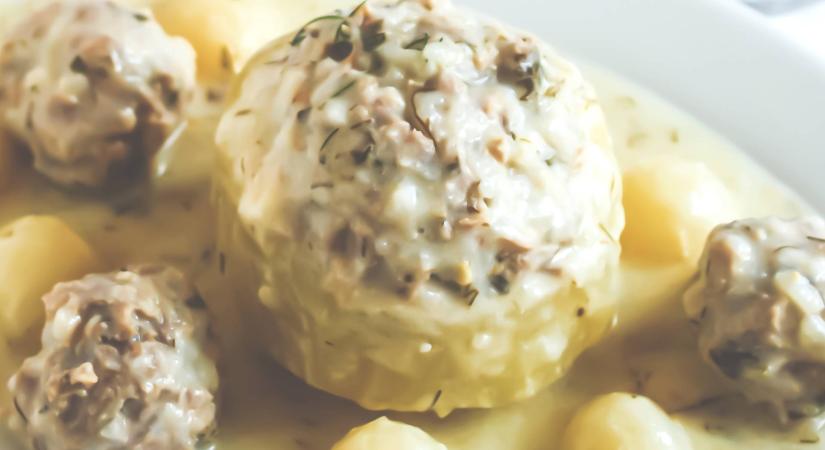 Kiadós, hagyományos töltött karalábé: húsos ragu kerül bele