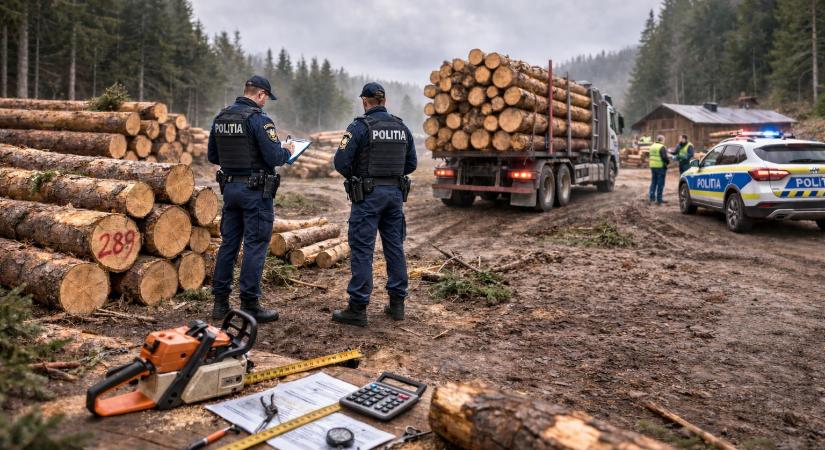 Illegális fakitermelés miatt büntettek Hargita megyében