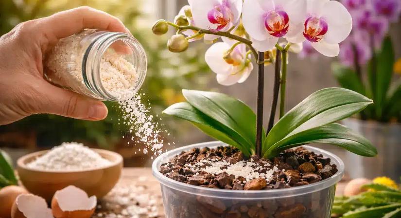 Salgótarjánban hallottam. Ezt szórd az orchideád tövére, kegyetlenül virágzásnak indul.