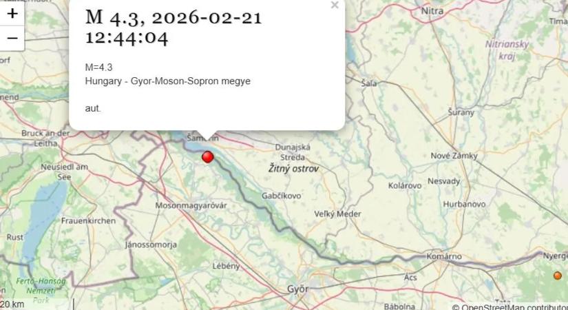 Földrengés rázta meg Győr-Moson-Sopron vármegyét
