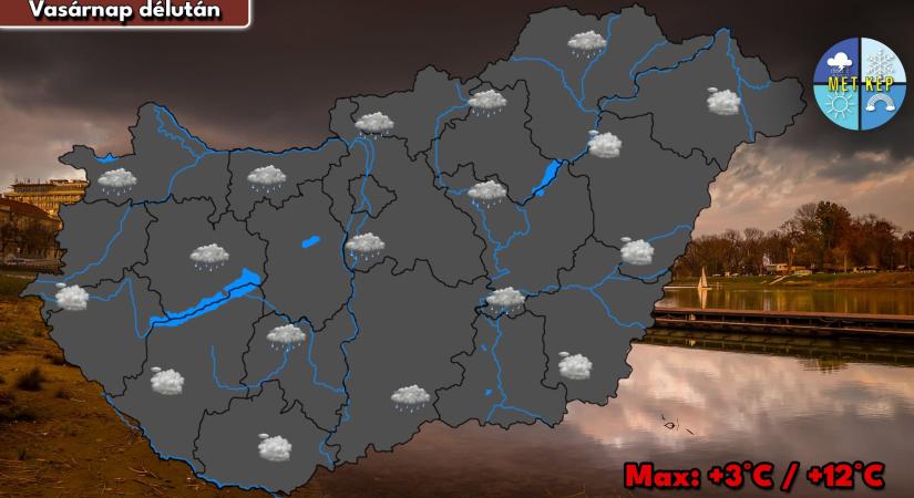 Vasárnap sok felhő lesz felettünk, kisebb csapadék is érkezhet
