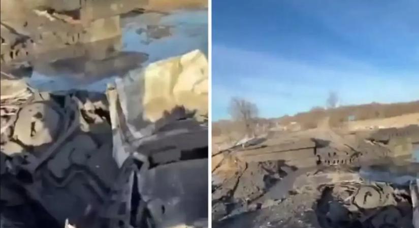 Szétlőtték Vaszilivka hídját, óriási a pusztítás – Videó