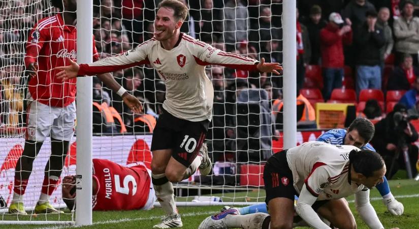 Elképesztő utolsó pillanatos góllal verte a Liverpool a Nottingham Forestet