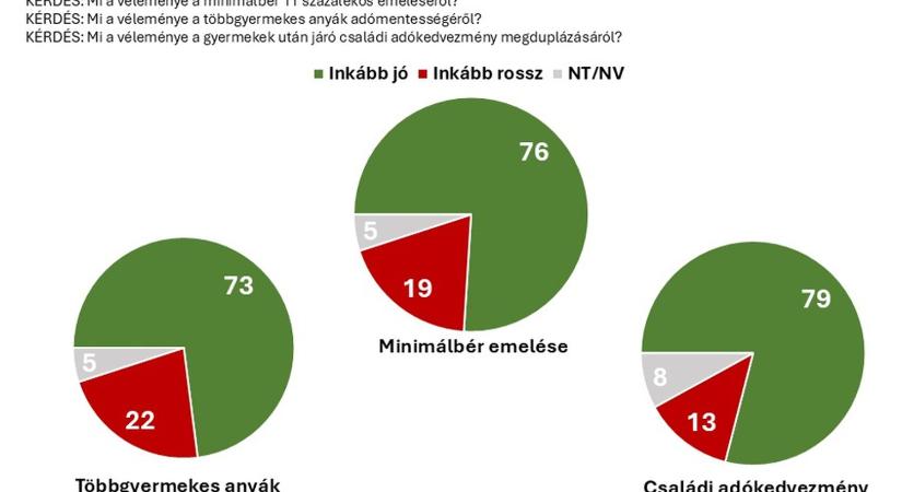 Még a tiszások is támogatják a kormány minimálbér emelését, a többgyermekes anyák szja-mentességét és a családi adókedvezmény megduplázását