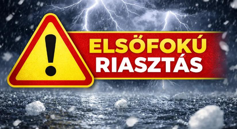 6 vármegyére adtak ki elsőfokú riasztást – jégeső és 80 km/órás szél jöhet